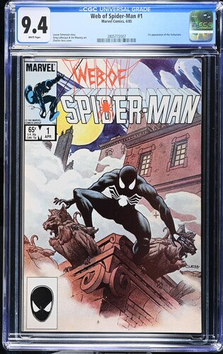 1985 Marvel Comics Web of Spider-Man #1 Graded Comic Book CGC 9.4 1st Appearance of the Vulturions