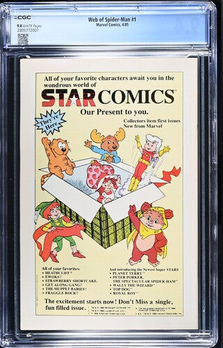 1985 Marvel Comics Web of Spider-Man #1 Graded Comic Book CGC 9.4 1st Appearance of the Vulturions
