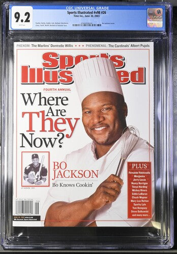 2003 Sports Illustrated Magazine #26 Graded CGC 9.2 Bo Jackson Cover Newsstand Edition