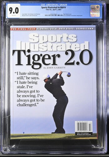 2007 Sports Illustrated #v106 #14 Graded Magazine Tiger Woods Cover CGC 9 Rare Newsstand