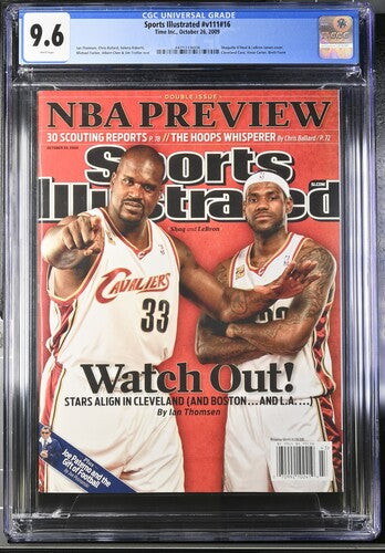 2009 Sports Illustrated #v111 #16 Graded Magazine Shaquille O'Neal/LeBron James Cover CGC 9.6 Rare Newsstand