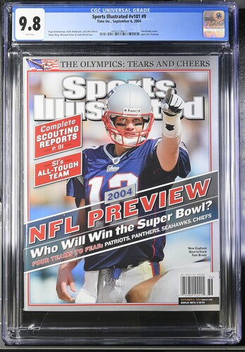 2004 Sports Illustrated #v101 #9 Graded Magazine Early Tom Brady NFL Preview CGC 9.8 Newsstand