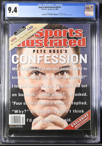 2004 Sports Illustrated #v100 #1 Graded Magazine "Pete Rose's Confession" CGC 9.4 Newsstand Edition