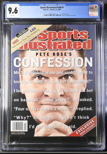 2004 Sports Illustrated #v100 #1 Graded Magazine Pete Rose Cover, "Confession" CGC 9.6 No Higher Newsstand