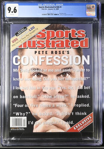 2004 Sports Illustrated #v100 #1 Graded Magazine "Pete Rose's Confession" CGC 9.6 Rare Newsstand, None Higher