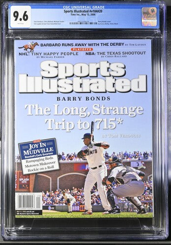 2006 Sports Illustrated #v104 #20 Graded Magazine Barry Bonds Cover CGC 9.6 Rare Newsstand!