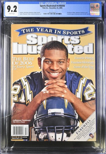 2006 Sports Illustrated Graded Magazine Issue #v105 #26 1st LaDainian Tomlinson Cover Newsstand CGC 9.2