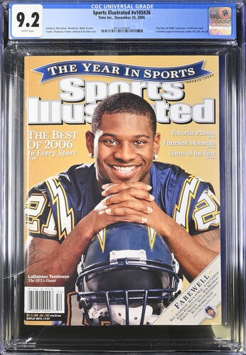 2006 Sports Illustrated Graded Magazine Issue #26 1st LaDainian Tomlinson Cover Newsstand CGC 9.2