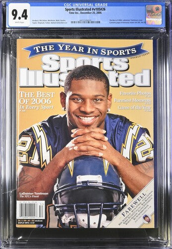 2006 Sports Illustrated Graded Magazine Issue #v105 #26 1st LaDainian Tomlinson Cover Newsstand CGC 9.4