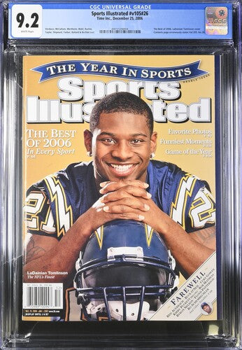 2006 Sports Illustrated Graded Magazine Issue #v105 #26 1st LaDainian Tomlinson Cover Newsstand CGC 9.2