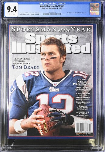 2005 Sports Illustrated Graded Magazine Issue #v103 #23 Tom Brady Cover Newsstand CGC 9.4