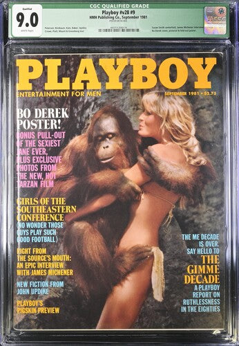 1981 Playboy Graded Magazine Issue #v28 #9 Bo Derek Cover CGC 9.0