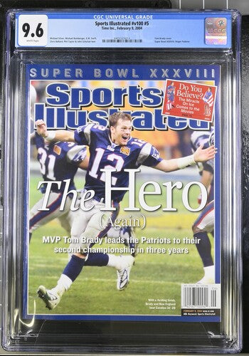 2004 Sports Illustrated Graded Magazine Issue #v100 #5 Tom Brady Cover Newsstand CGC 9.6