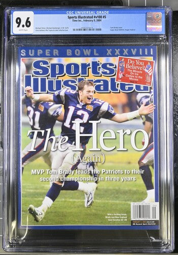 2004 Sports Illustrated Graded Magazine Issue #5 Tom Brady Cover Newsstand CGC 9.6