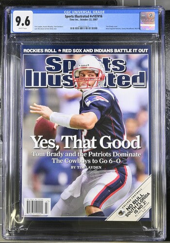 2007 Sports Illustrated Graded Magazine Issue #v107 #16 Tom Brady Cover Newsstand CGC 9.6