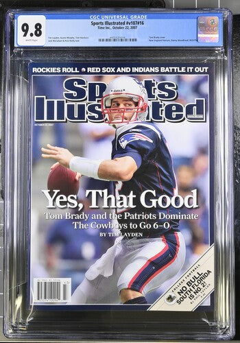 2007 Sports Illustrated Graded Magazine Issue #16 Tom Brady Cover Newsstand CGC 9.8