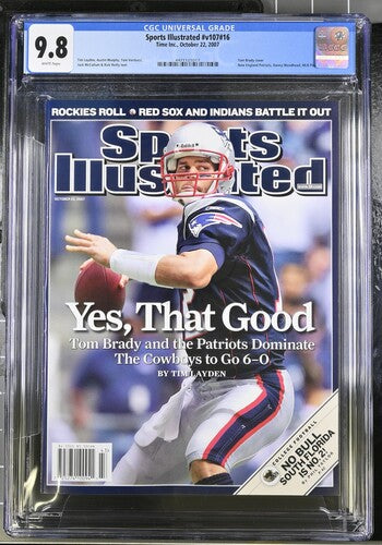 2007 Sports Illustrated Graded Magazine Issue #v107 #16 Tom Brady Cover Newsstand CGC 9.8