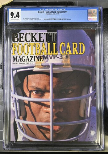 Beckett Football Card Magazine #1 Graded Magazine (December, 1989) CGC 9.4 Bo Jackson Cover