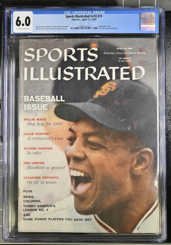 1959 Sports Illustrated Graded Magazine CGC 6.0 1st Willie Mays Solo Cover Newsstand