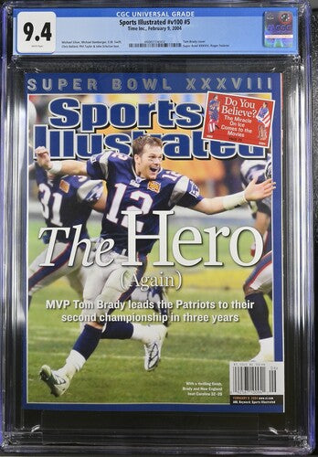 2004 Sports Illustrated Graded Magazine Newsstand CGC 9.4 Tom Brady Cover