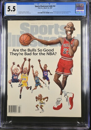 1997 Sports Illustrated Graded Magazine Newsstand CGC 5.5 Michael Jordan Illustration Cover