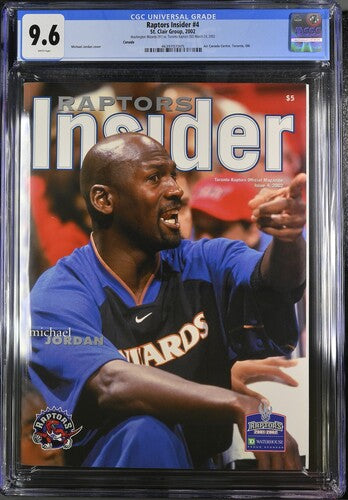 2002 Raptors Insider #4 Graded Magazine CGC 9.6 Michael Jordan Cover POP 1