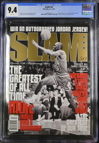 2001 SLAM #50 Graded Magazine CGC 9.4 Michael Jordan Cover 1 of 3
