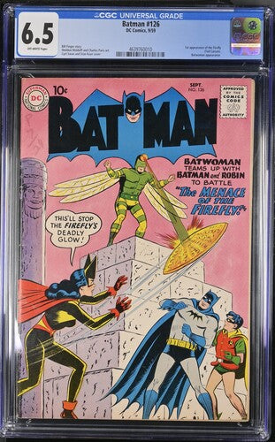 1959 DC Batman #126 Graded Comic Book CGC 6.5 1st Firefly Appearance