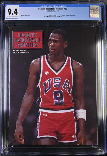 1991 Beckett Basketball Card Monthly Graded Magazine CGC 9.4 POP 22 Michael Jordan Cover