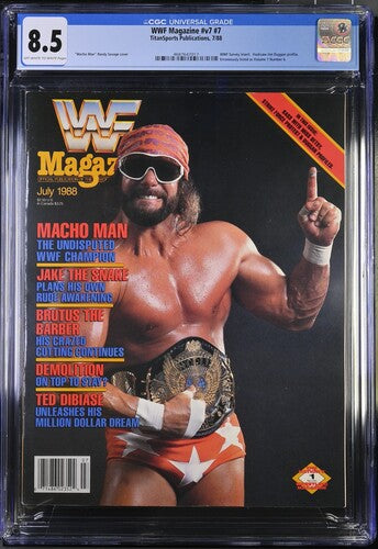 1988 WWF Magazine Graded Newsstand Magazine CGC 8.5 "Macho Man" Randy Savage POP 1
