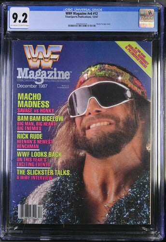 1987 WWF Magazine Graded Newsstand Magazine CGC 9.2 "Macho Man" Randy Savage POP 1