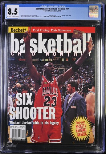 1998 Beckett Basketball Card Monthly #96 Graded Magazine CGC 9.2 POP 8 Michael Jordan Cover