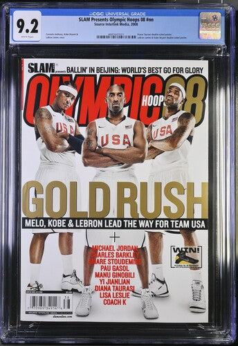 2008 SLAM Presents Olympic Hoops 08 Graded Newsstand Magazine CGC 9.2 Top Pop Kobe LeBron Cover