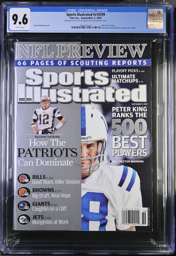 2007 Sports Illustrated Graded Newsstand Magazine CGC 9.6 Peyton Manning Tom Brady Top POP 1