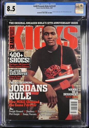 2007 SLAM Presents Kicks Graded Magazine CGC 8.5 POP 1 Michael Jordan Air Jordan I Shoes Rare