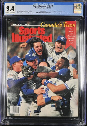 1992 Sports Illustrated Graded Newsstand Magazine CGC 9.4 POP 5 Toronto Blue Jays World Series