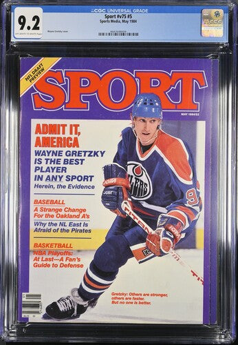 1984 Sport Graded Newsstand Magazine CGC 9.2 1st Wayne Gretzky Cover Top POP 3 Extremely Rare