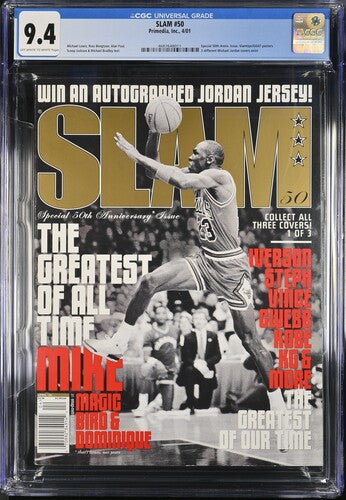 2001 SLAM Graded Newsstand Magazine CGC 9.4 POP 12 Michael Jordan Cover