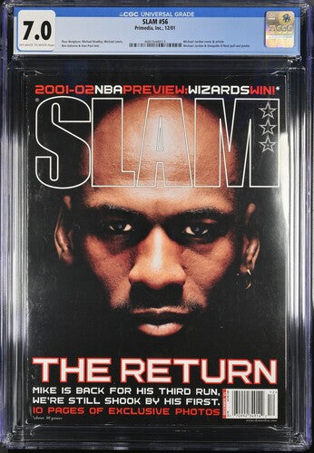 2001 SLAM Graded Magazine CGC 7.0 POP 3 Michael Jordan Cover