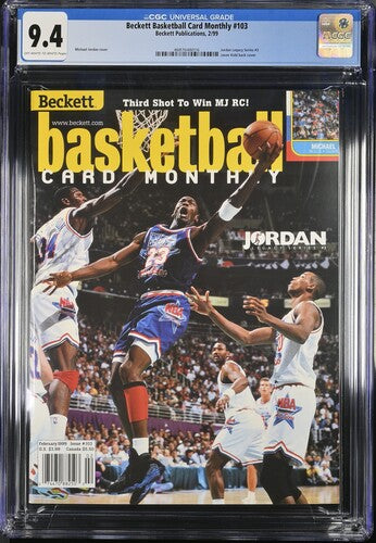 1999 Beckett Basketball Card Monthly Graded Magazine CGC 9.4 POP 3 Michael Jordan Cover