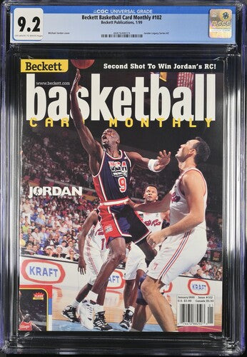 1999 Beckett Basketball Card Monthly Graded Magazine CGC 9.2 POP 4 Michael Jordan Cover