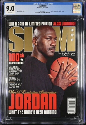 2006 SLAM #100 Graded Newsstand Magazine CGC 9.0 Michael Jordan Cover Top POP