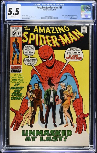 1970 Marvel Comics Amazing Spider-Man #87 Graded Comic Book CGC 5.5 Prowler Appearance