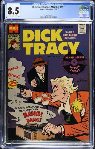 1957 Harvey Dick Tracy Comics Monthly #117 Graded Comic Book CGC 8.5
