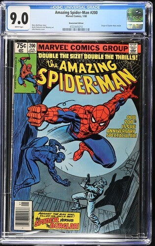 1980 Marvel Comics Amazing Spider-Man #200 Graded Comic Book CGC 9.0 Newsstand Retold Origin of Spider-Man