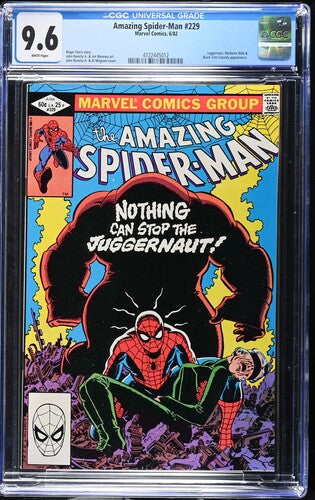 1982 Marvel Comics Amazing Spider-Man #229 Graded Comic Book CGC 9.6 UK Price Variant