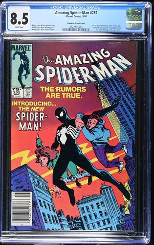 1984 Marvel Comics Amazing Spider-Man #252 Graded Comic Book CGC 8.5 Canadian Price Variant