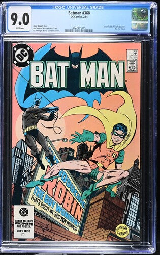 1984 DC Batman #368 Graded Comic Book CGC 9.0 Canadian Price Variant