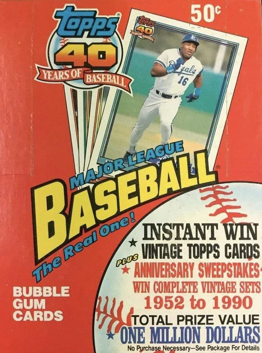 1991 Topps Baseball Card Wax Box (36 Packs) 40th Anniversary Possible Chipper Jones Rookie