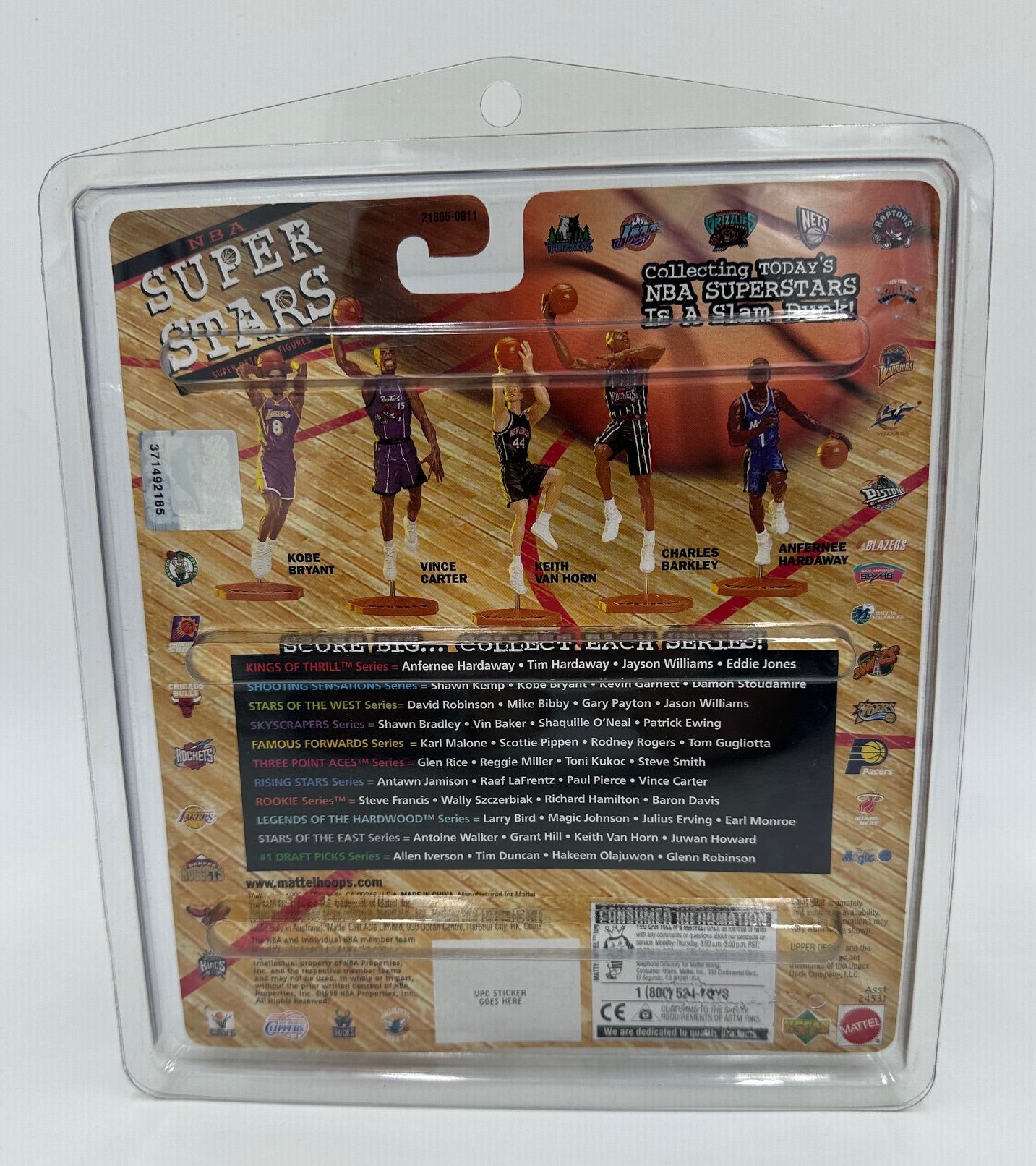 1999 Mattel NBA Super Stars Vince Carter 7-inch Action Figure MOC Sealed